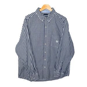 Chaps Mens XL Shirt Blue White Long Sleeve Button Up Preppy Casual Business